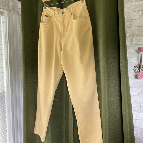 VINTAGE NY Jeans RARE Yellow Denim Straight Mom Jea… - Picture 11 of 13